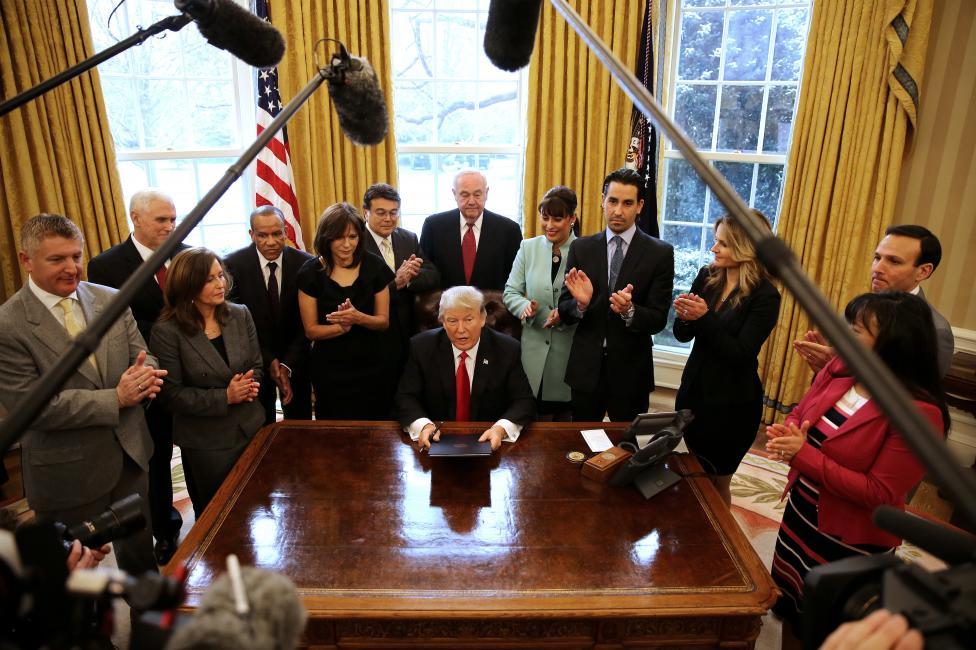 DAY 11 / JANUARY 30: President Trump signed an order that will seek to dramatically reduce federal regulations, but the policy will not apply to most of the financial reform rules introduced by the Obama administration. Trump