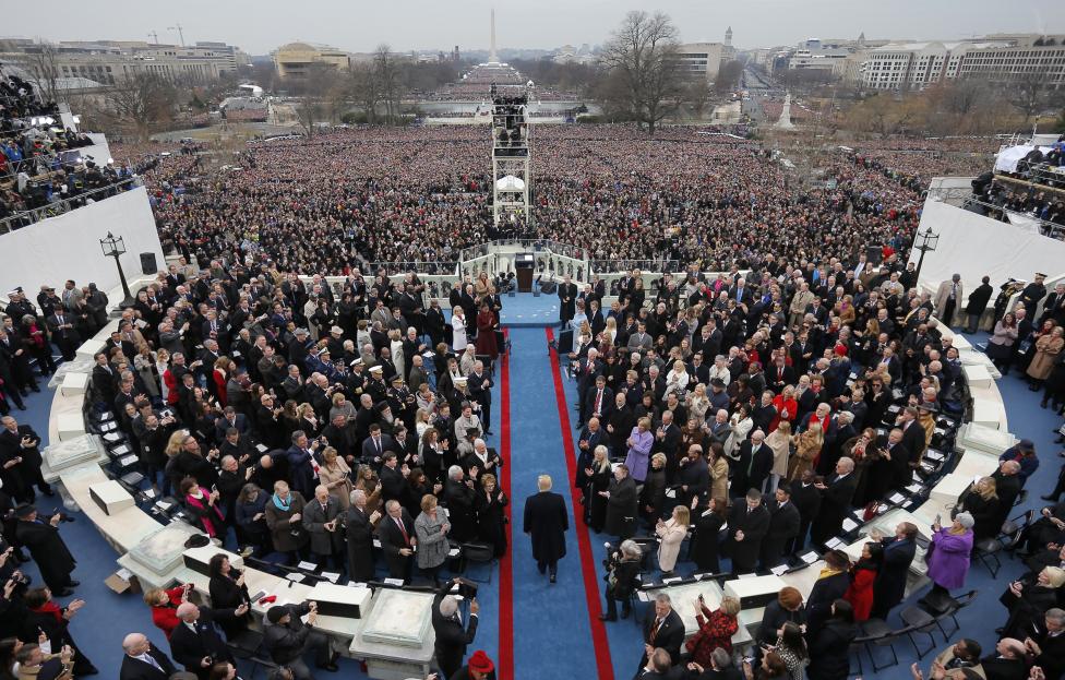 DAY 1 / JANUARY 20: President Trump took power as the 45th president of the United States and pledged to end what he called an "American carnage" of rusted factories and crime in an inaugural address that was a populist and nationalist rallying cry. Striking a defiant tone, Trump said American workers have been devastated by the outsourcing of jobs abroad. "From this day forward it�s going to be only America First,the Republican told thousands of people gathered on the National Mall. Underscoring the deep divisions in the country, protests against Trump turned ugly in downtown Washington. Black-clad activists smashed store windows, blocked traffic and fought with police in riot gear who responded with tear gas and stun grenades. Police said more than 200 people were arrested.