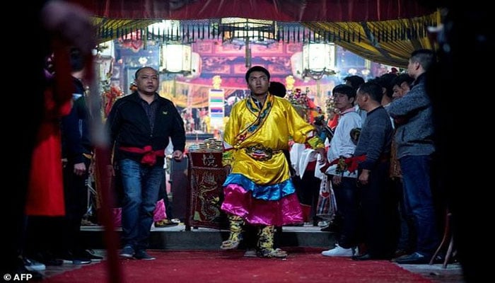 A villager in Fangshan in China