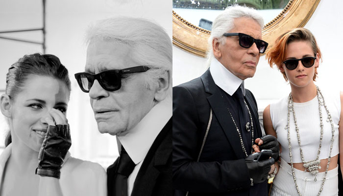 Kristen Stewart and Karl Lagerfeld