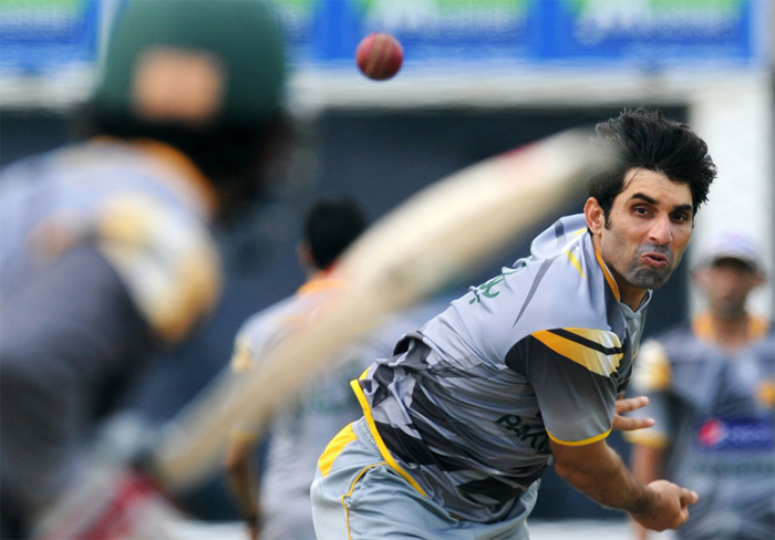 Bowling in the nets – a rare sighting, Galle, June 21, 2012/AFP