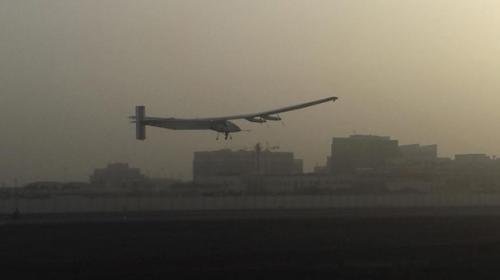 Solar-powered plane begins round-the-world attempt