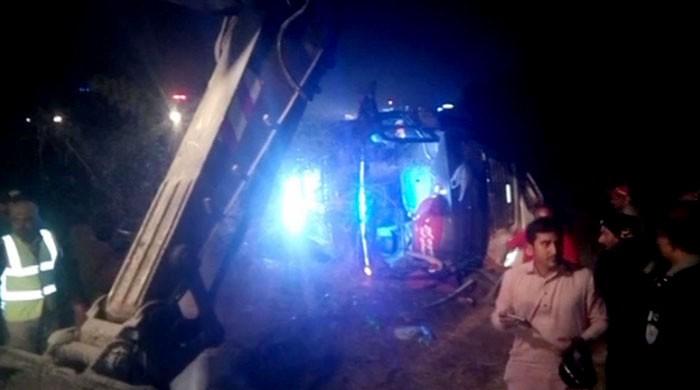 Five dead after bus overturns near Sukkur