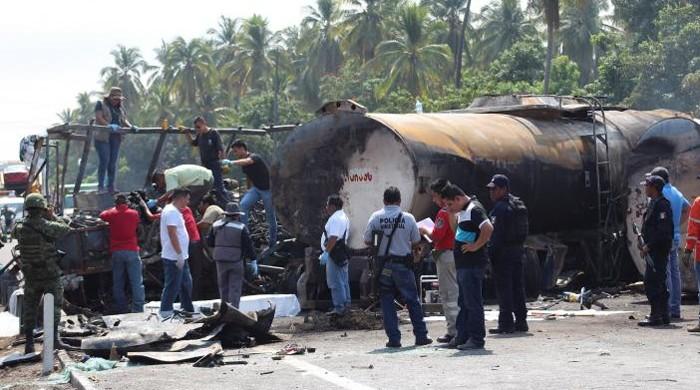 Bus crash with fuel tanker in Mexico kills at least 24