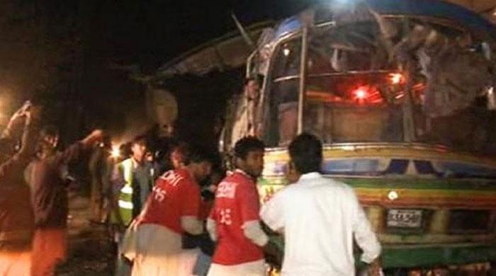 Over 20 injured as speeding bus overturns in Tando Allahyar