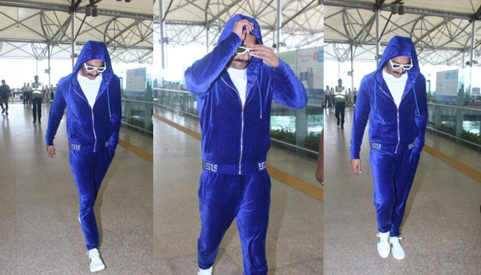 Ranveer Singh spotted in a head-turning velvet look at the airport as he  leaves for Cannes 2022