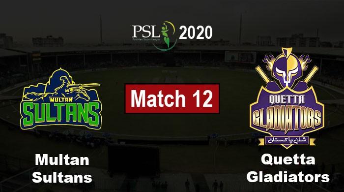 Psl 2020 Live Score Quetta Gladiators Vs Multan Sultans Psl 5 Match 12