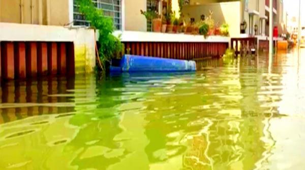 Seven days after torrential rains Karachi's Naya Nazimabad still looks like a lake