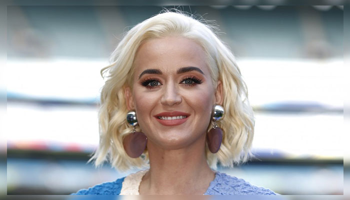 Katy Perry dons a giant voting sticker encouraging people to vote