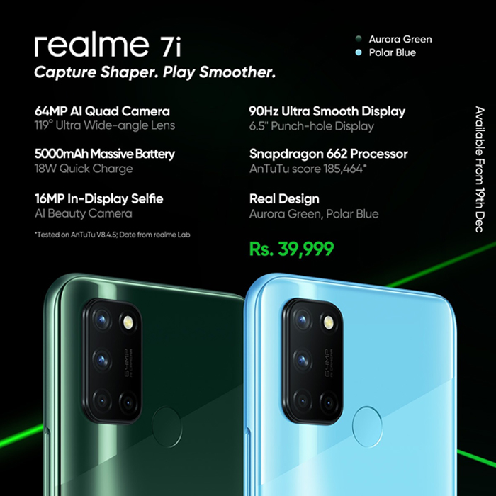 realme 7i front camera mp