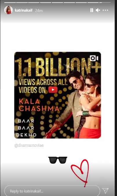 Katrina Kaif celebrates 1 billion YouTube views on Kala Chashma