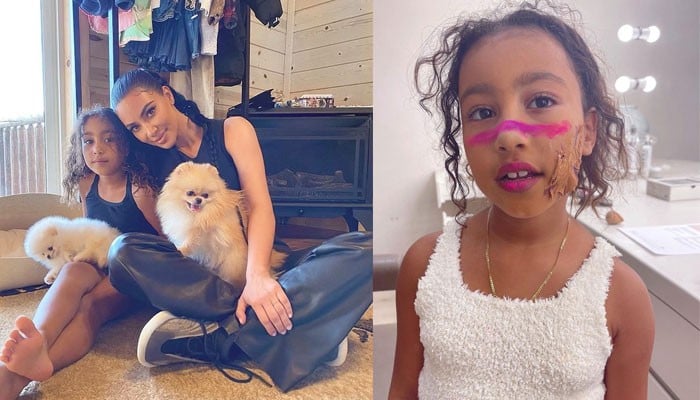 Kim Kardashian S Daughter North West Tests Out Some Makeup Looks