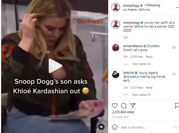 Video Snoop Dogg S Son Wants To Date Khloe Kardashian