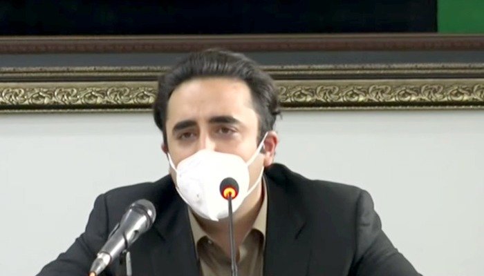 PPP Chairperson Bilawal Bhutto Zardari speaks during a press conference. Photo: File