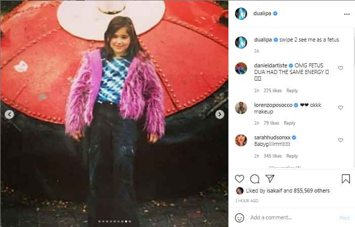 Dua Lipa shares childhood pictures with her fans