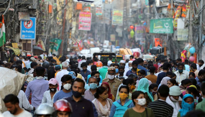 People are seen at a market amidst the spread of the coronavirus disease (COVID-19), in the old quarters of Delhi, October 19, 2020. — Reuters/File