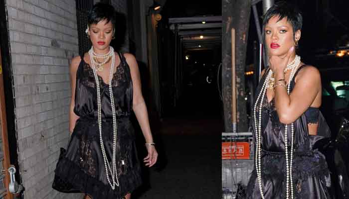 Rihanna amazes fans with her chic appearance in black lingerie