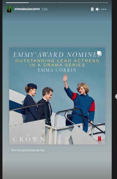 Princess Diana actress Emma Corrin celebrates nomination for Emmy Award