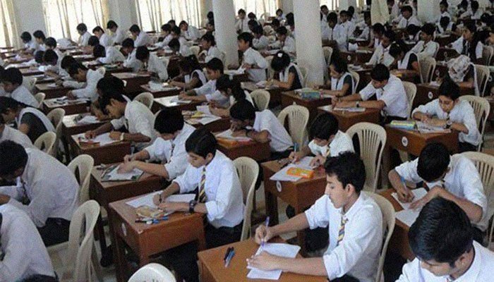 Hundreds of students appear for their exams somewhere in Pakistan. Photo: File