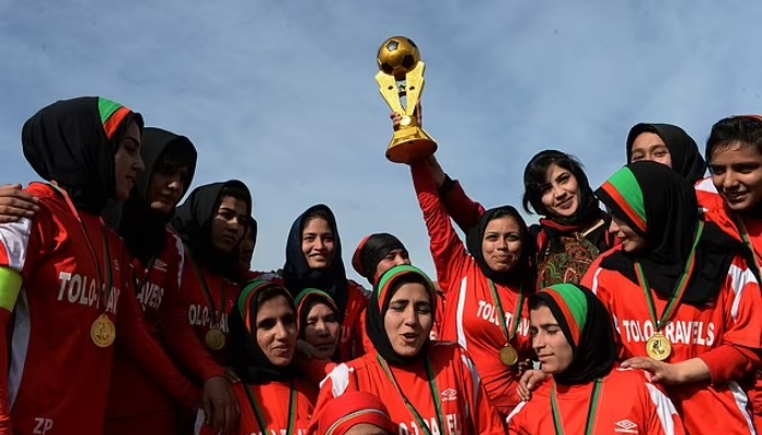 Pictured: A 2013 football tournament to help select players for the Afghan national team. — AFP/Getty.