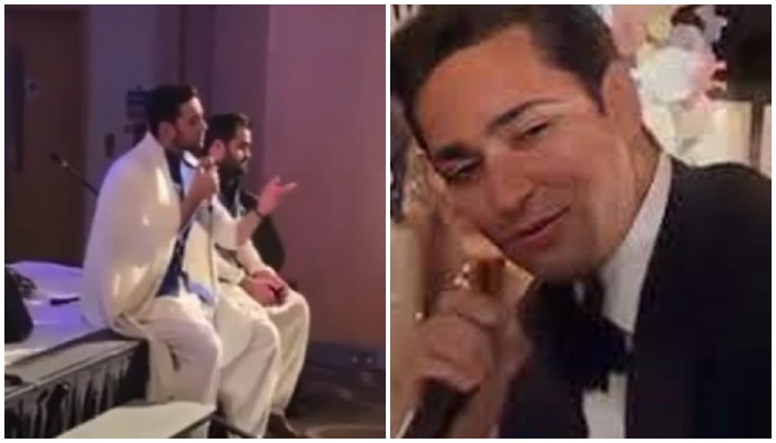 New video of Junaid Safdar proving his singing skills surfaces. Screengrabs from viral videos.