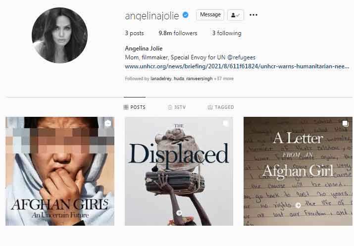 Angelina Jolie hits 10 millions followers on Instagram in seven days