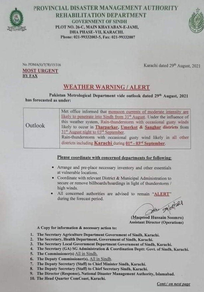 Rain expected in Karachi today: Met office