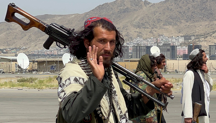 Taliban forces patrol at a runway a day after US troops withdrawal from Hamid Karzai International Airport in Kabul, Afghanistan August 31, 2021. — Reuters