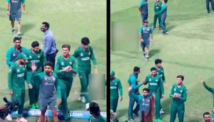 Babar Azam waves to the crowd after the Pakistan-New Zealand clash. Photo: Twitter