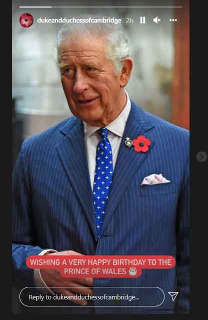 Prince William and Kate Middleton wish Prince Charles on his birthday