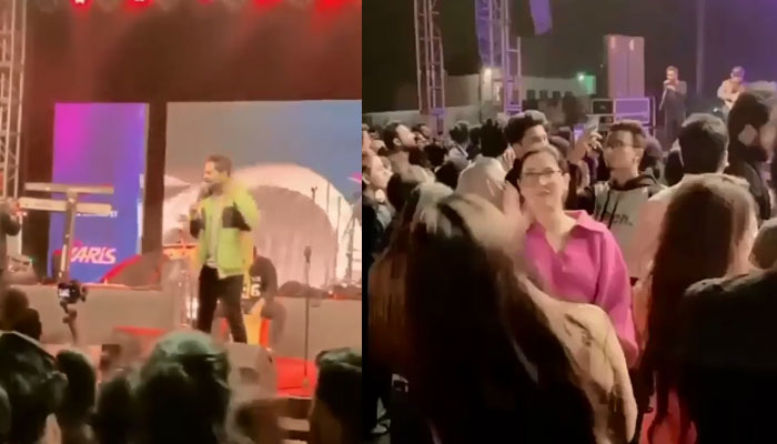 Hania Aamir attends Asim Azhar concert, dances like nobodys watching