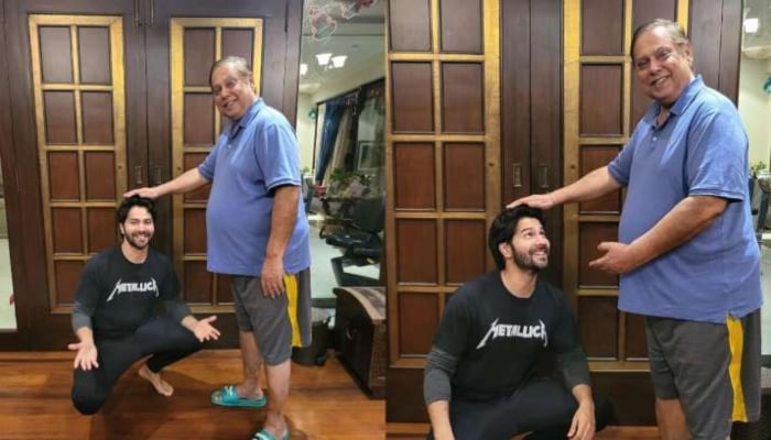 Varun Dhawan welcomes 2022 with dad David Dhawans blessings, leaves fans in awe