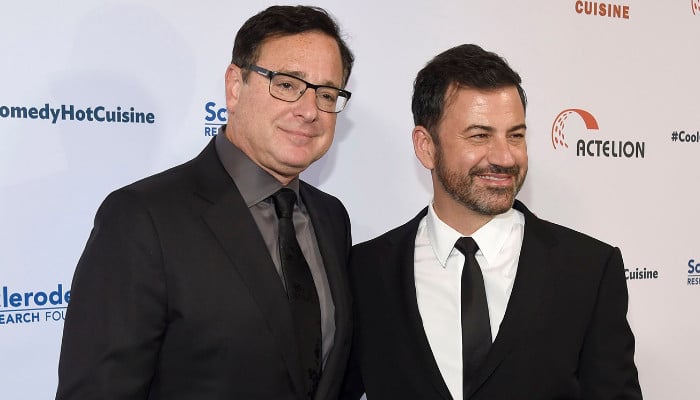 Host Jimmy Kimmel tears up on TV as he remembers Bob Saget