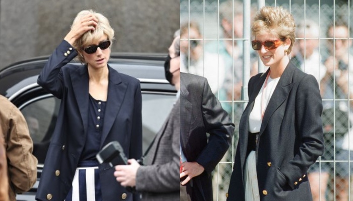 The Crown:’ Elizabeth Debicki sports Princess Diana’s signature look in latest snaps