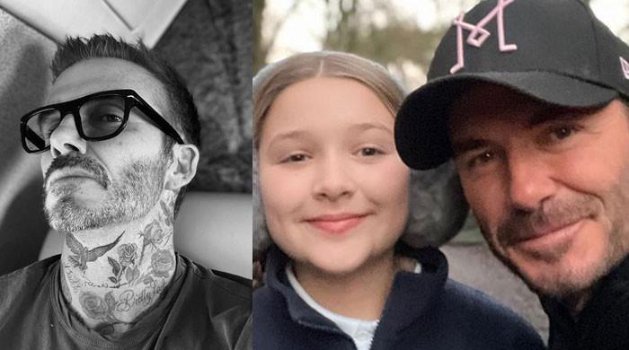 David Beckham in shock after daughter Harper confesses she has a crush