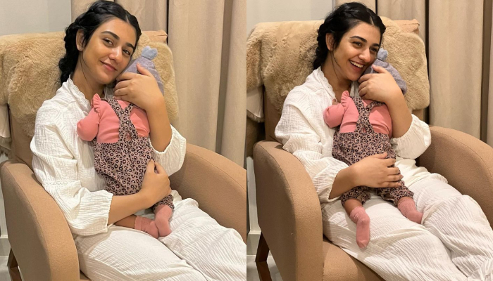 Sarah Khans four-month-old daughter Alyana Falak is already her mothers doppelganger