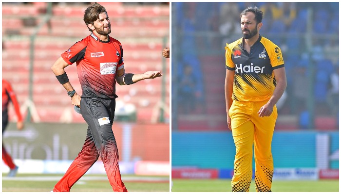 Lahore Qalandars Skipper Shaheen Shah Afridi (L) and Peshawar Zalmi skipper Wahab Riaz at National Stadium Karachi. — PCB/File