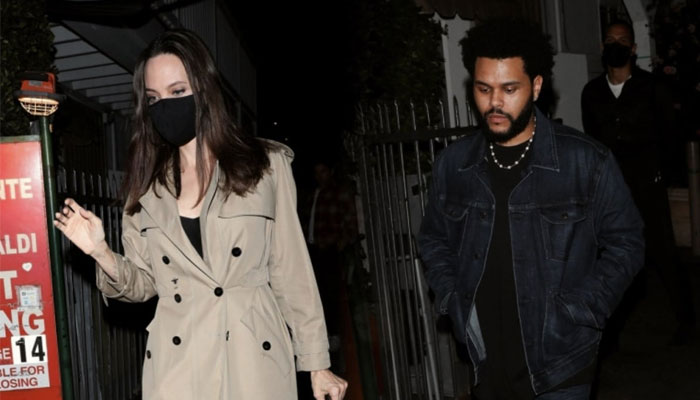 Angelina Jolie and The Weeknd in LA Photo Credits: Twitter/@WeekndChart