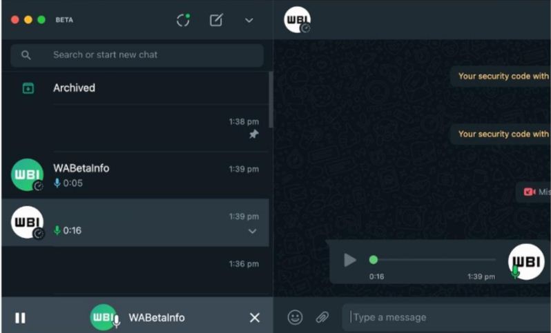 Does WhatsApp web have an updated voice note feature?