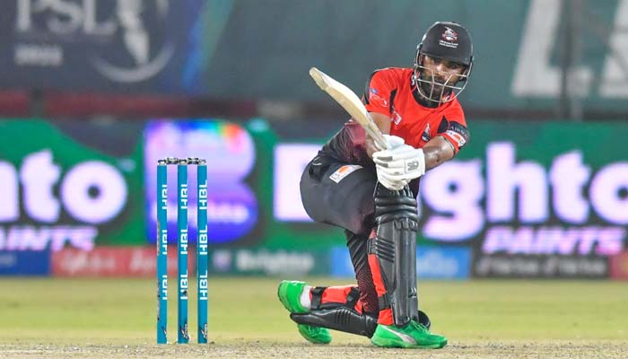 Lahore Qalandars batter Fakhar Zaman playing against Quetta Gladiators at the National Stadium Karachi.. — PCB