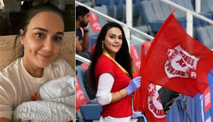 Preity Zinta gives a glimpse at her baby as she watches IPL Auction at home