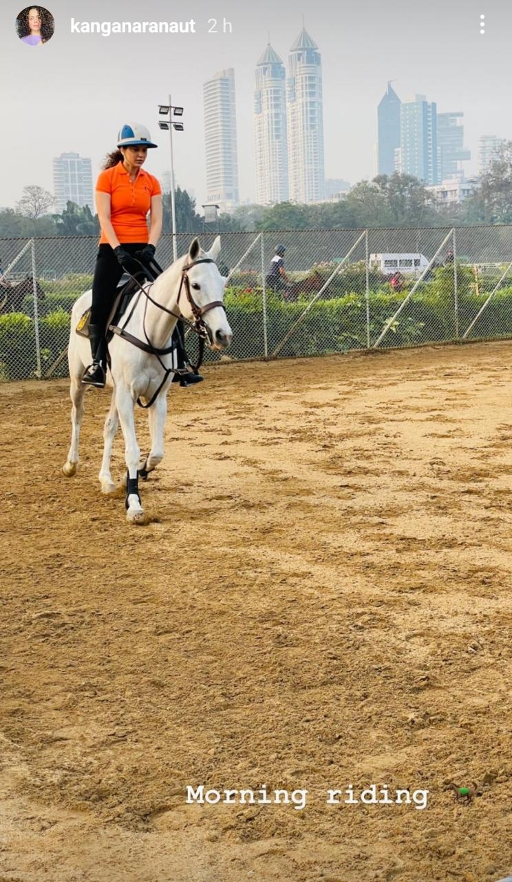 PHOTOS: Kangana Ranaut kickstarts her morning with horse riding