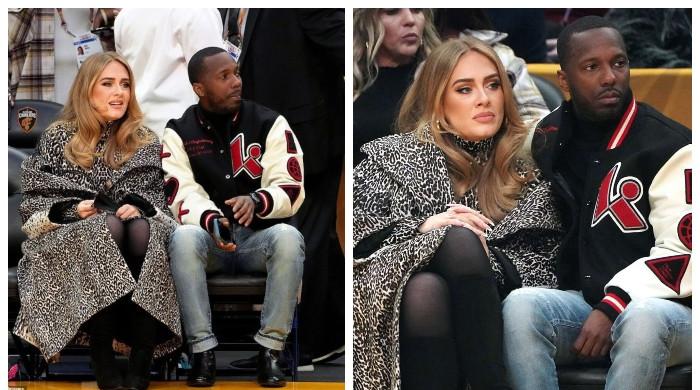 Adele Wears All-Denim Outfit for Courtside Date with Rich Paul