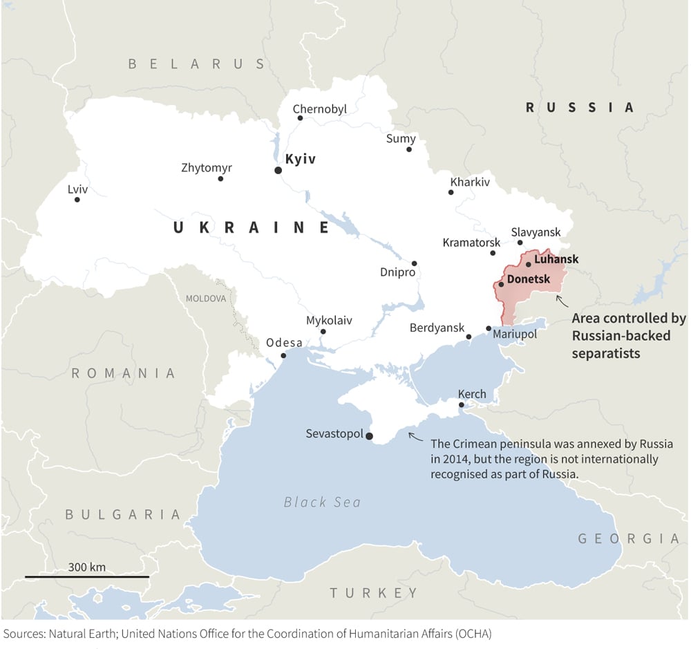 A regional map of Ukraine. — Reuters