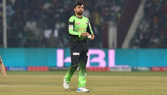 Lahore Qalandars’ star player Rashid Khan. Photo: file