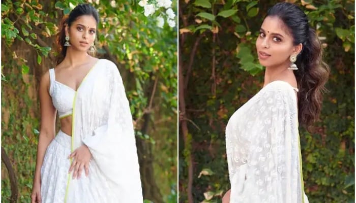 Suhana Khan is a vision in white lehenga by Manish Malhotra, see pictures