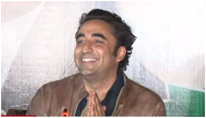 PPP Chairman Bilawal Bhutto-Zardari speaking during a press conference in Islamabad on March 20, 2022. — Screengrab via Hum News Live