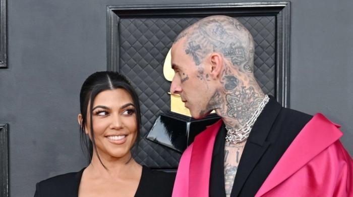 Kourtney Kardashian Cheers For Fiancé Travis Barker During 2022 Grammys