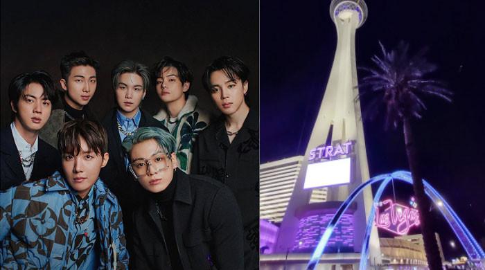 BTS fans paint night of Las Vegas purple