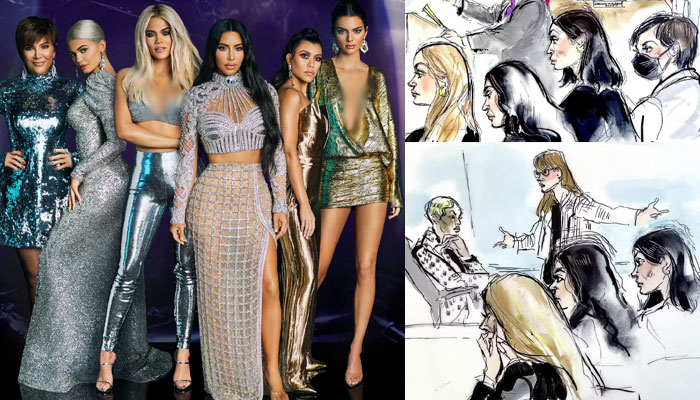 Kim Kardashian and familys unflattering court sketches mocked online